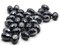 30 13mm Shiny Black Vintage Lucite Plastic Faceted Oval Large Hole Beads